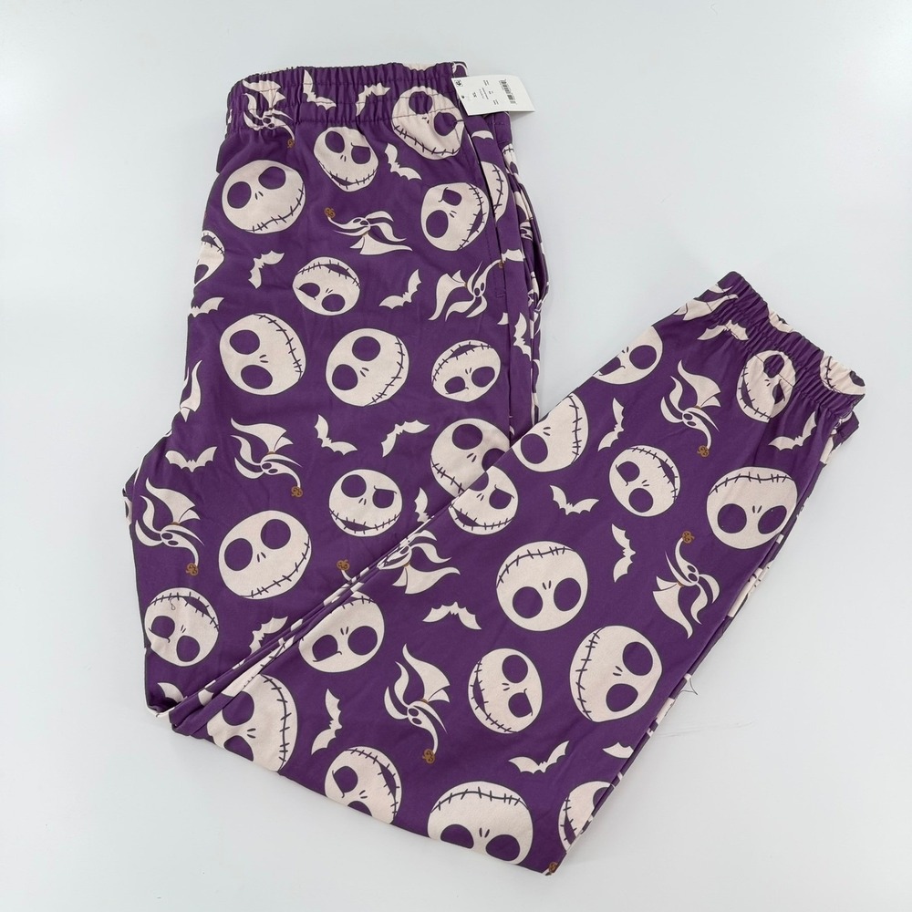 Disney Nightmare Before Christmas Joggers Modern Unisex XL Purple Skellington